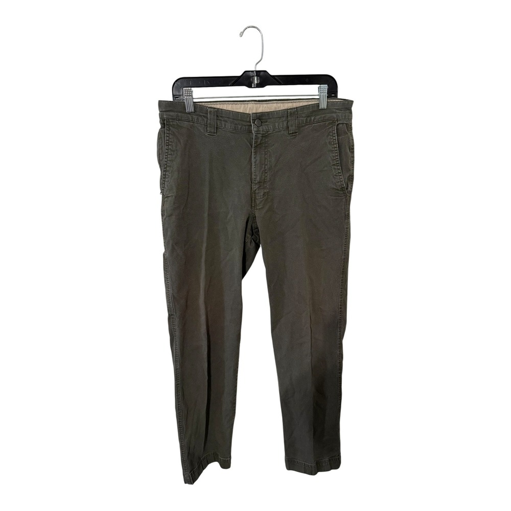 Columbia Mens Regular Fit Utility Pants Olive Green 34x32 Cotton Stretch Work